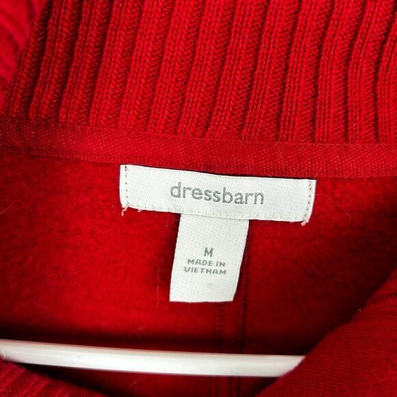 Dress barn Women's M Y2K Red Fleece Button Jacket Zipped Pockets - Picture 3 of 6